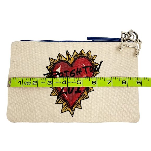 Brighton Love Of Art Dove Heart Canvas Multicolor Zipper Pouch Wallet - Picture 3 of 6